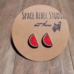 Watermelon Stud Earrings ~ Summer ~ Spring Jewelry ~ Vegan ~ Sugar High