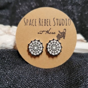 Spider Web Halloween Stud Earrings ~ Tattoo Flash Art ~ Alternative ~ Gothic ~ Horror Fan ~ Punk