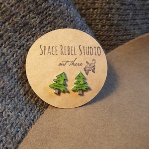 Evergreen Pine Tree Stud Earrings Rustic Christmas Trees ~ Save The Trees ~ Nature Lover Gift.~ California ~