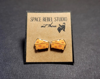Pendientes de cuña con forma de queso, joyería novedosa, para amantes de la comida, regalos