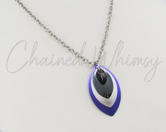 Asexual Scale Pendant Necklace – Ace Necklace; Pride Necklace; Chainmaille Necklace