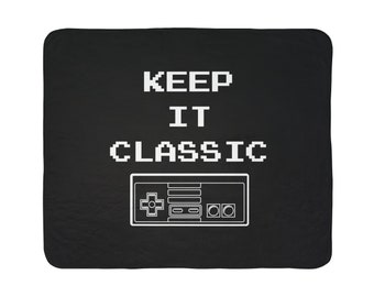 Keep It Classic Video Game Retro Vintage Console Fleece Sherpa Blanket