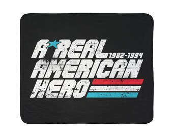 ARAH A Real American Hero Retro Toy Collector Man Cave Bed Room Fleece Sherpa Blanket