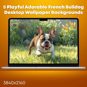 Frenchie Fun & Sunshine / 5 sfondi per desktop con bulldog francese ad acquerello