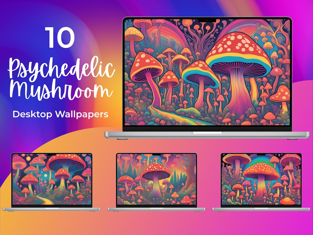 10 Psychedelic Mushroom Desktop Wallpapers Bundle - Etsy