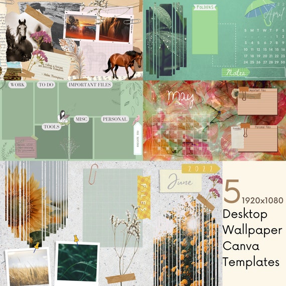 Customizable Desktop Wallpaper CANVA Template Bundle Etsy