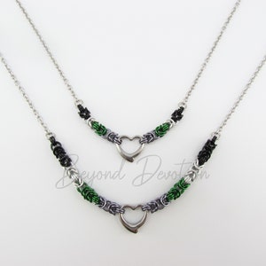 Demiromantic Pride Necklace; Demiromantic Pride Jewelry; Pride Necklace; Chainmaille Pride; Chainmail Pride