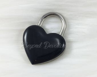 Black Working Heart Padlock
