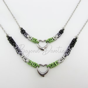 Agender Pride Necklace; Agender Pride Jewelry; Pride Necklace; Chainmaille Pride; Chainmail Pride