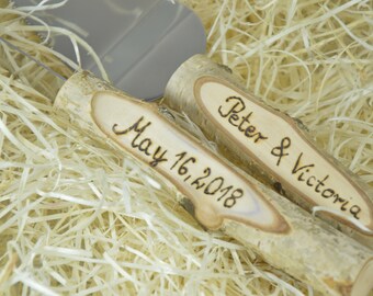 Cutting set.Wedding server set.Wedding set.Wedding cake cutter.Cake servers.Cake and knife set.Serving set.cake cutter.Rustic knife server