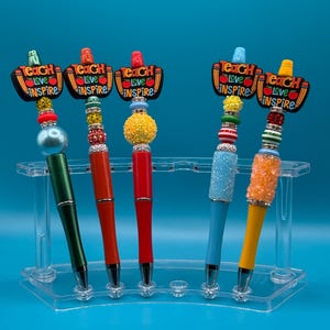 Teach Love Inspire-potloden Balpen met kralen en kralen Bling