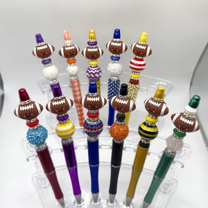 School Spirit Football Beaded Beadable Ballpoint Pen