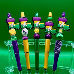 Penna a sfera con perline e brillantini, carnevale del Mardi Gras della Louisiana