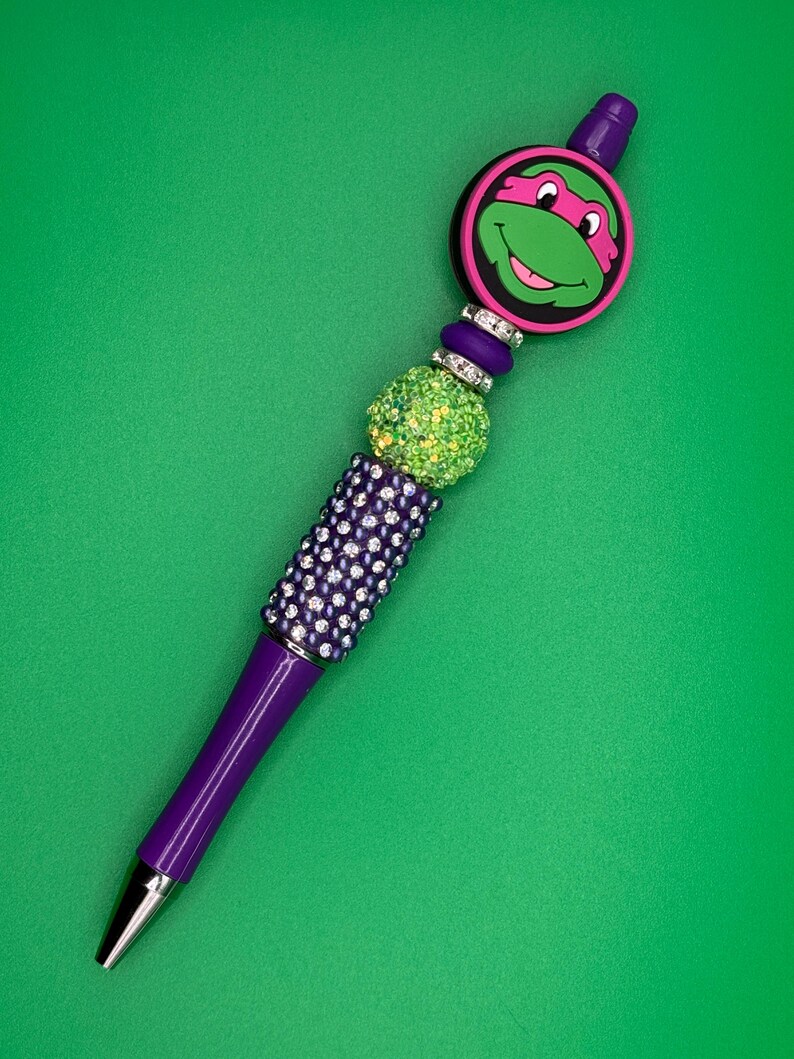 Turtle Rhinestone Pen 90s Turtles Inspired Beaded Beadable Bling Ballpoint Pen - Etsy