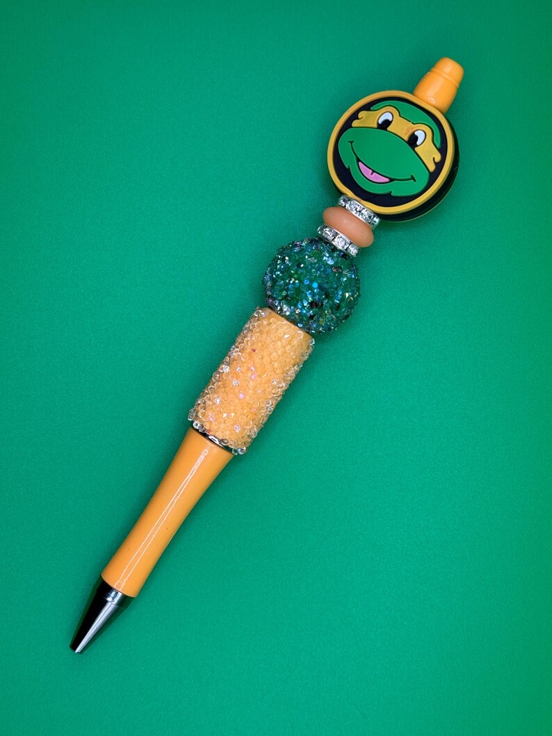 Turtle Rhinestone Pen 90s Turtles Inspired Beaded Beadable Bling Ballpoint Pen - Etsy