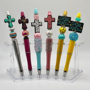 Cross God Is Good Easter Jesus Bonito Beadable Beaded Ballpoint Bling Pen
