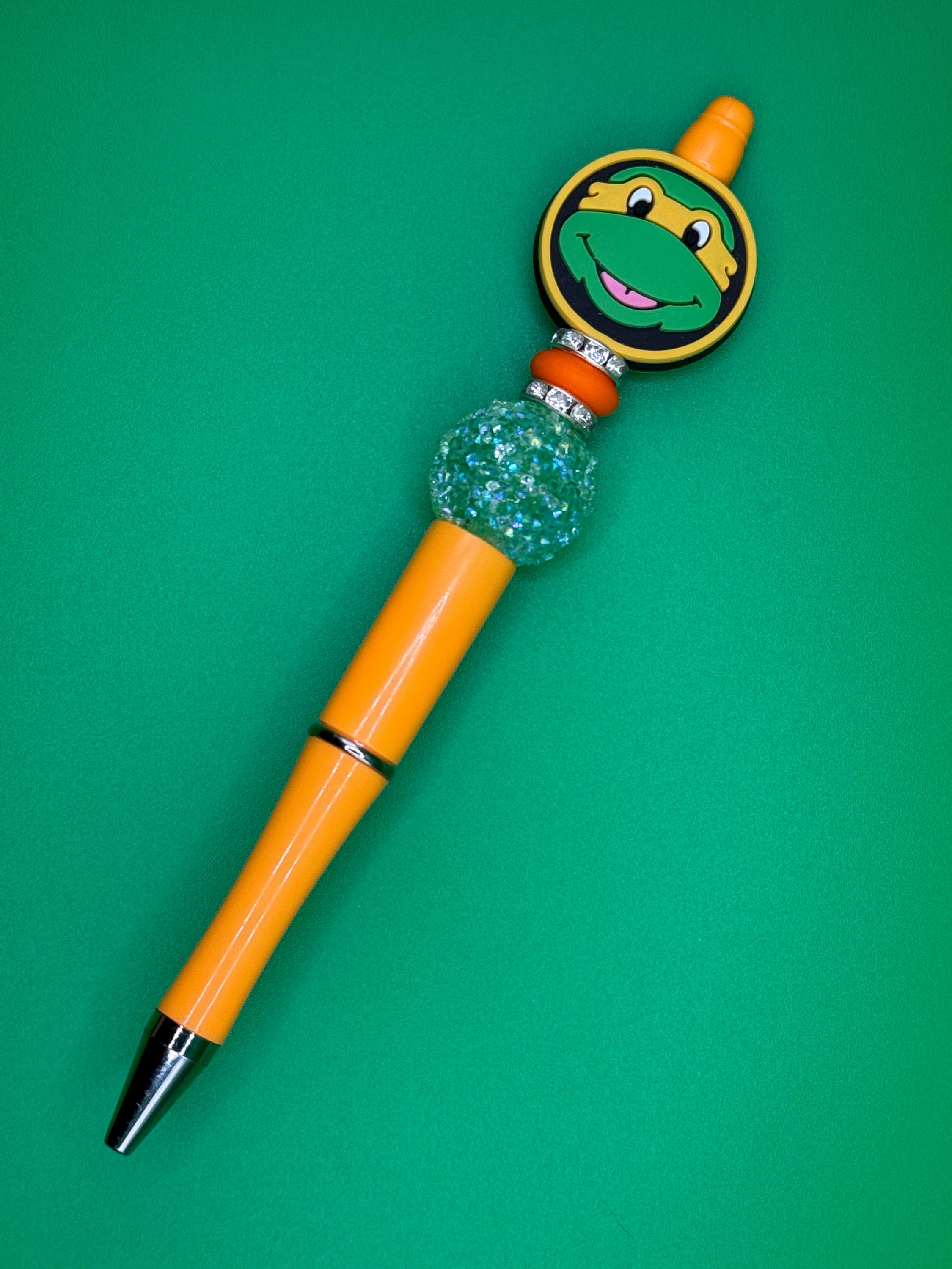 Turtle Rhinestone Pen 90s Turtles Inspired Beaded Beadable Bling Ballpoint Pen - Etsy