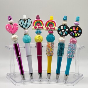 Caneta esferográfica com contas Be Kind Cute Beadable Bling