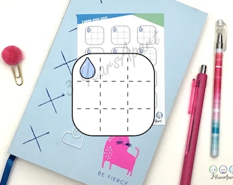Klistermärken för vattenspårning | Wellness Fitness Funktionella dekorationsklistermärken Ark för Bullet Journal, Planner, Reseanteckningsbok, Dagbok