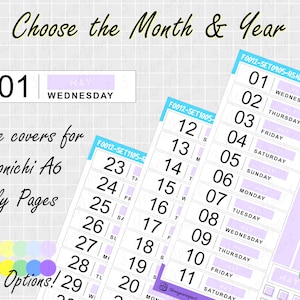 Hobonichi Datiert A6 Sticker Kit (English Ver.) | Benutzerdefinierte Farb- und Deko-Aufkleber für BuJos, Planer, Travelers Notebook, Tagebuch