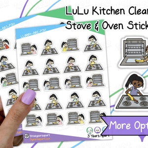 LuLu Herd & Ofen Reinigung Sticker | Küche, tief sauber, individuelle Färbung für Bullet Journals, Planer, Traveler's Notebook, Tagebuch