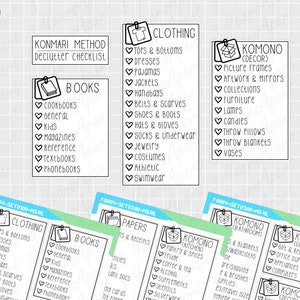 Stickers liste de contrôle de la méthode KonMari | Feuilles de rappel de nettoyage fonctionnelles pour Bullet Journals, agendas, carnet de voyage, agenda