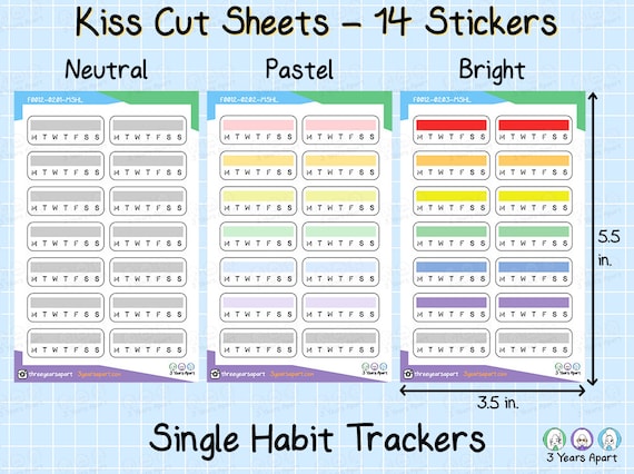 Habit Tracker Digital Stickers – Paper Hearts Planner Co.