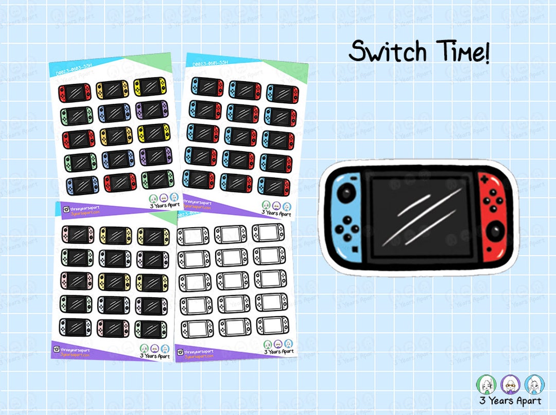 Switch Stickers | Gamer Night Video Game Deco Stickers for Bullet ...
