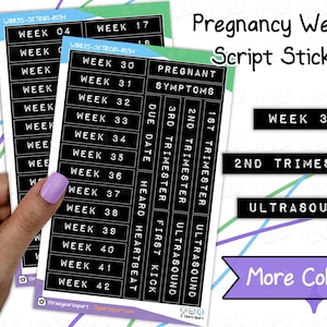 Autocollants pour les semaines de grossesse | Stickers fonctionnels en relief pour bébé Tracker pour Bullet Journal, agenda, carnet de voyage, agenda