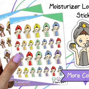 Lotion Gesichtscreme Mädchen | Custom Färbung Deko Hautpflege Befeuchten Selbstpflege für Bullet Journal, Planer, Traveler's Notebook, Tagebuch