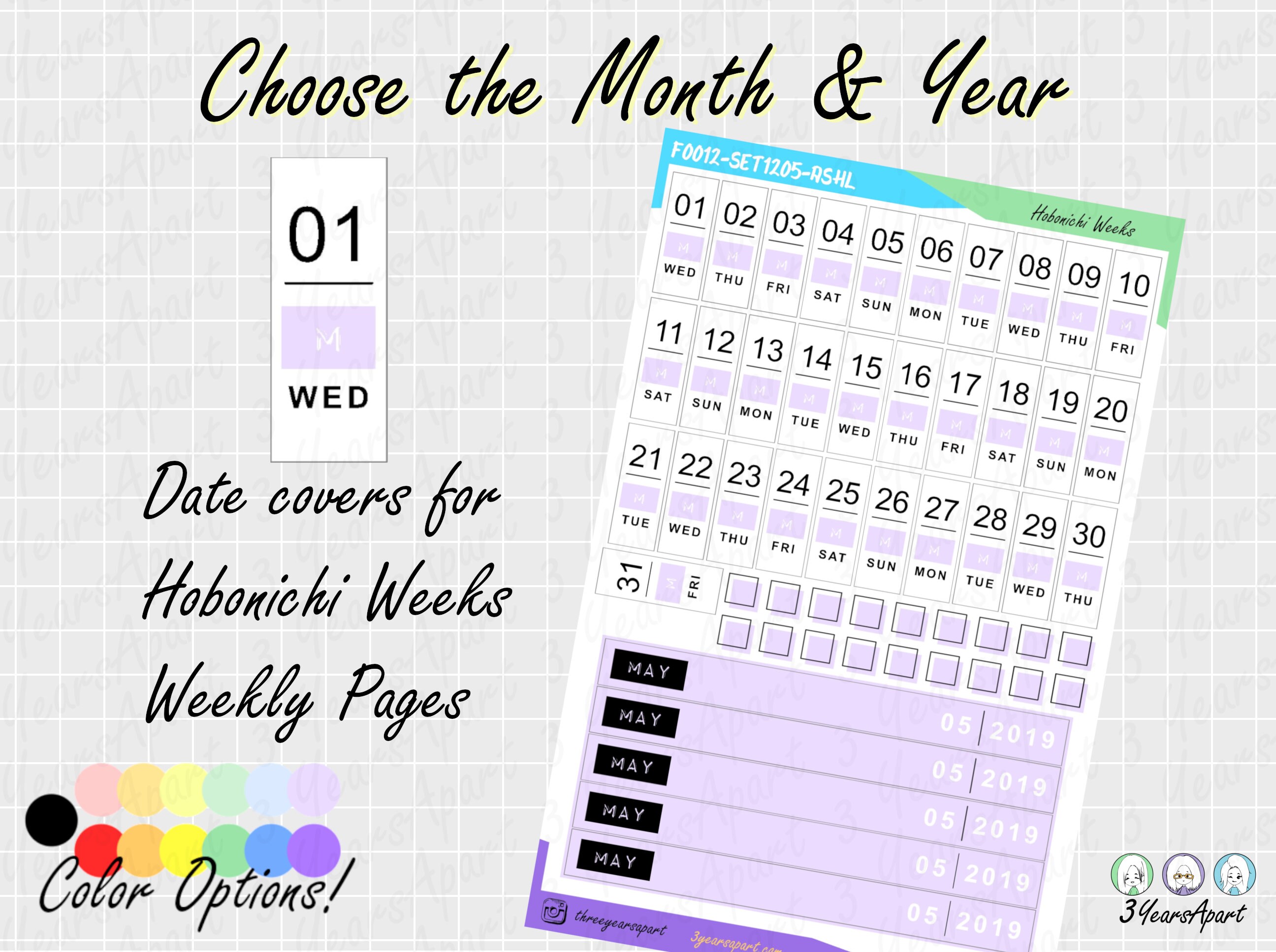 Hobonichi Cousin Monthly Pick Your Month Love Potion #9 Planner Sticke –  Adorably Amy Designs