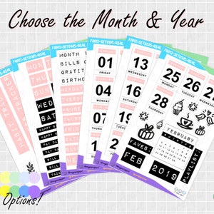 Bullet Journal Monthly Sticker Kit | Benutzerdefinierte Farb- und Deko-Aufkleber für BuJos, Planer, Travelers Notebook, Tagebuch