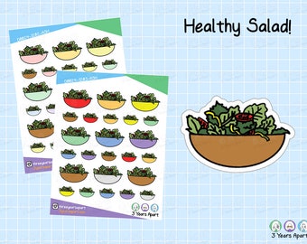 Adesivi per insalata / Adesivi con scarabocchi disegnati a mano con verdure per Bullet Journal, Planner, Quaderni da viaggio