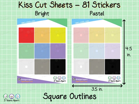 Sticker Outline Paper Outline Shape Stickers Planner Traveler's Notebooks Heart Sakura Flower ...