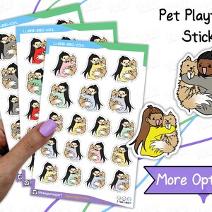 LuLu Pets Playtime Stickers | Benutzerdefinierte Färbung Deko Hund Katze Umarmung für Bullet Journals, Planer, Traveler's Notebook, Tagebuch
