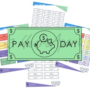 Adesivos de Lembrete de Pagamento | Folhas de Adesivos Decorativas Funcionais para Diários, Planners, Cadernos de Viagem e Diários