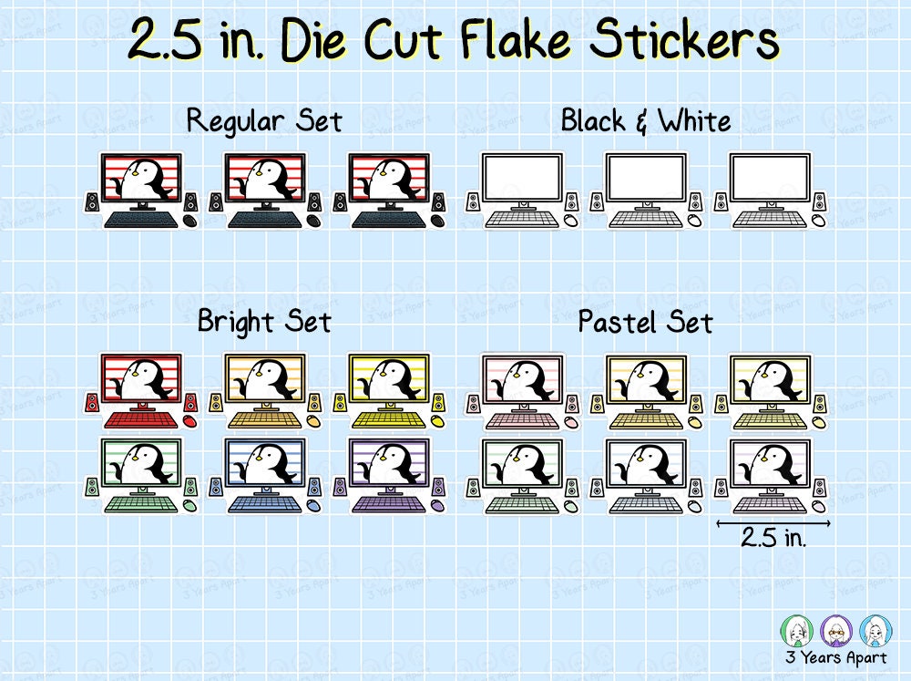 Computer Stickers | PC Gaming Coloring Work Deco Stickers for Bullet ...