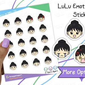 Pegatinas de emociones de LuLu / Decoración personalizada: felicidad, tristeza, disgusto, miedo, ira, estado de ánimo, expresiones para bullet journals, agendas, cuadernos de viaje, diarios
