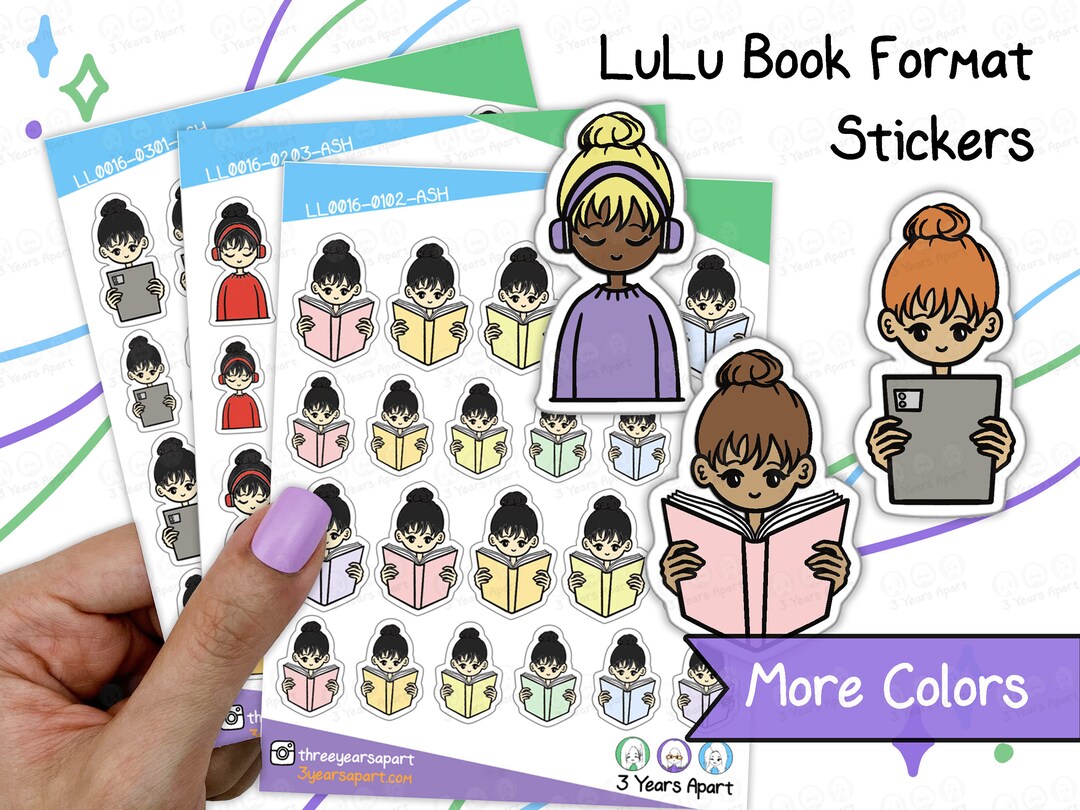 Lulus Sticker Lulu Book Format Stickers | Custom Deco Reading Audiobook E-book ...