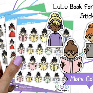 Naklejki w formacie LuLu Book | Niestandardowa dekoracja do czytania audiobooków E-booków Książkowa biblioteka do dzienników Bullet, planerów, notesów podróżnych, pamiętników