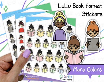 LuLu Book Format Stickers | Custom Deco Reading Audiobook E-Book Bookish Library for Bullet Journals, Planners, Traveler's Notebook, Diary