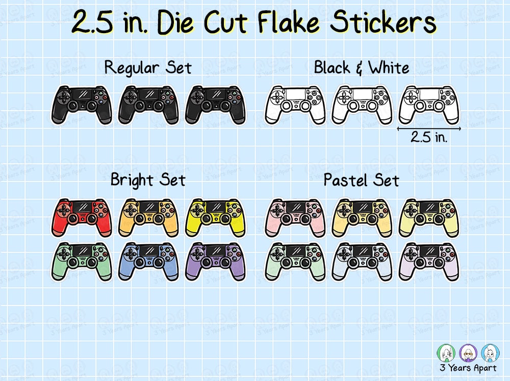 PS4 Controller Stickers | Video Game Playstation Gamer Deco Stickers ...
