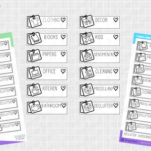 Autocollants de nettoyage et de désencombrement | Feuilles d'autocollants fonctionnels pour organiser des Bullet Journals, des agendas, des carnets de voyage et des agendas