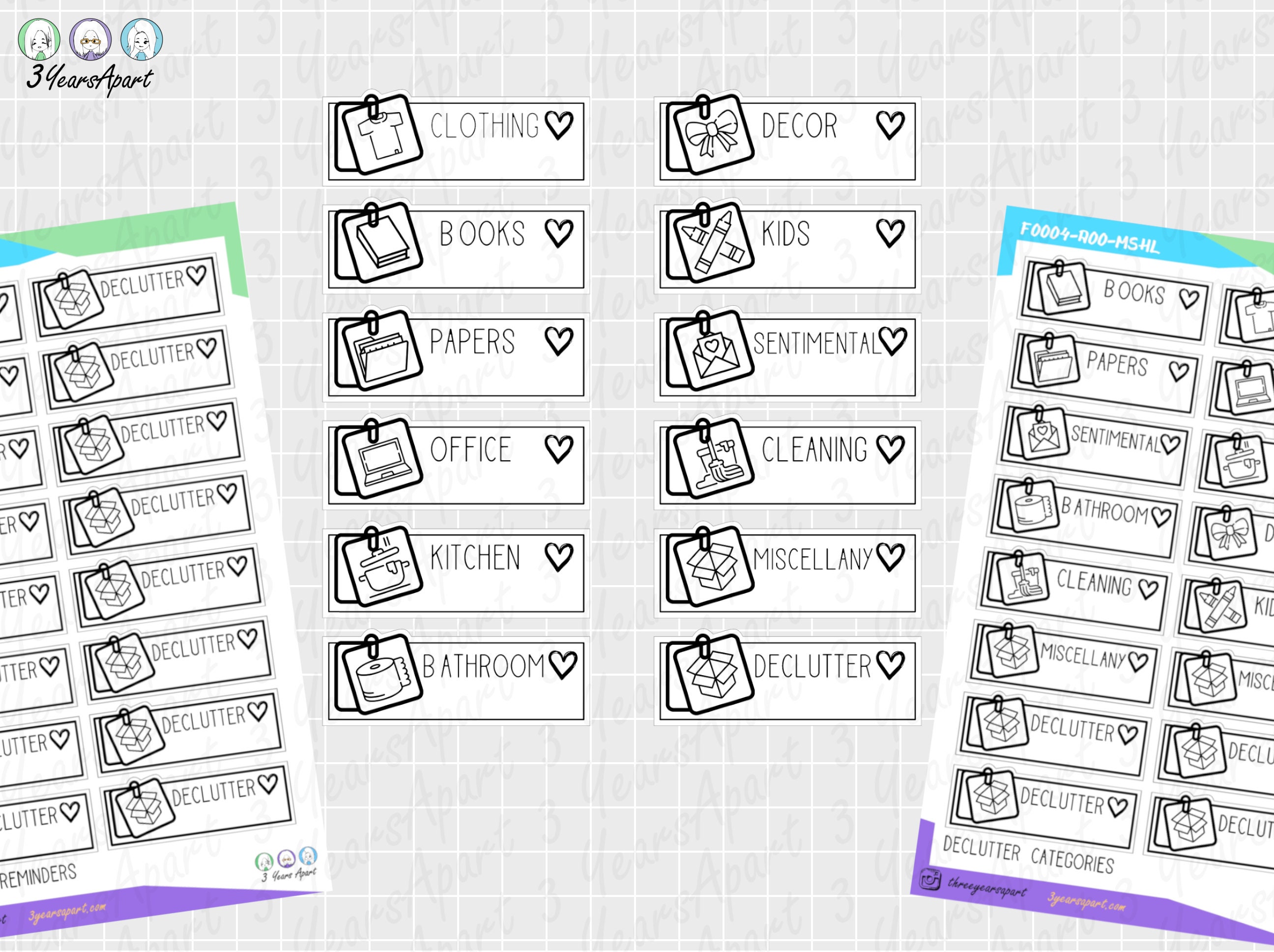 Tidy Sticker Cleaning & Declutter Stickers | Functional Organizing Tidy Reminder ...
