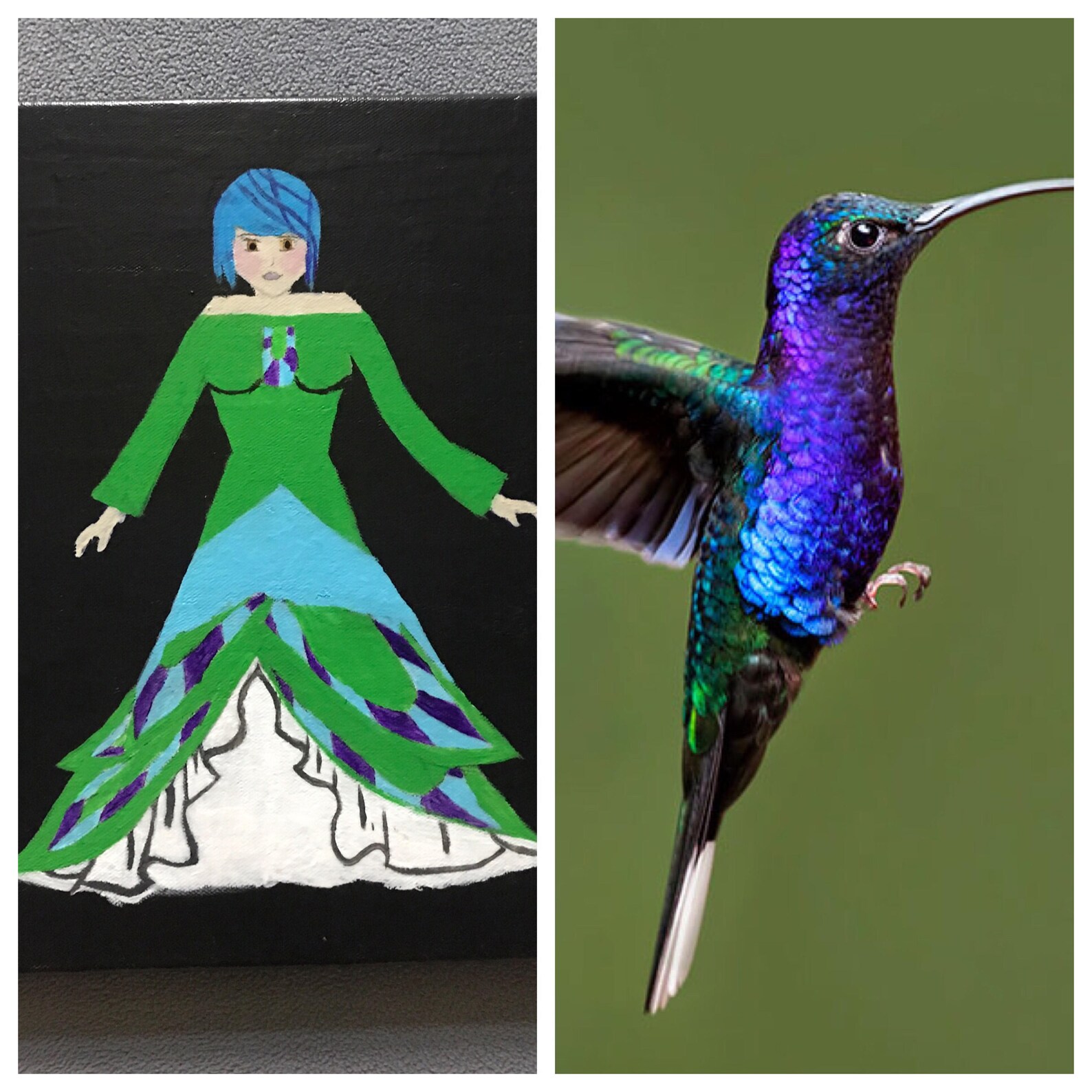 Hummingbird Inspired Anime Girl | Etsy