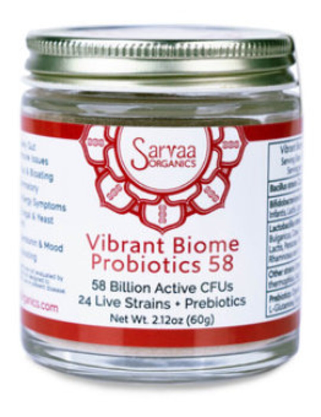SARVAA ORGANICS Vibrant Biome Probiotics-58: Ultra Potent, Super Pure ...