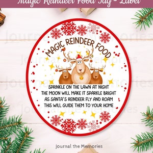 Magic Reindeer Food Tag Printable, Magic Reindeer Food Label, Reindeer Printable, Class Craft