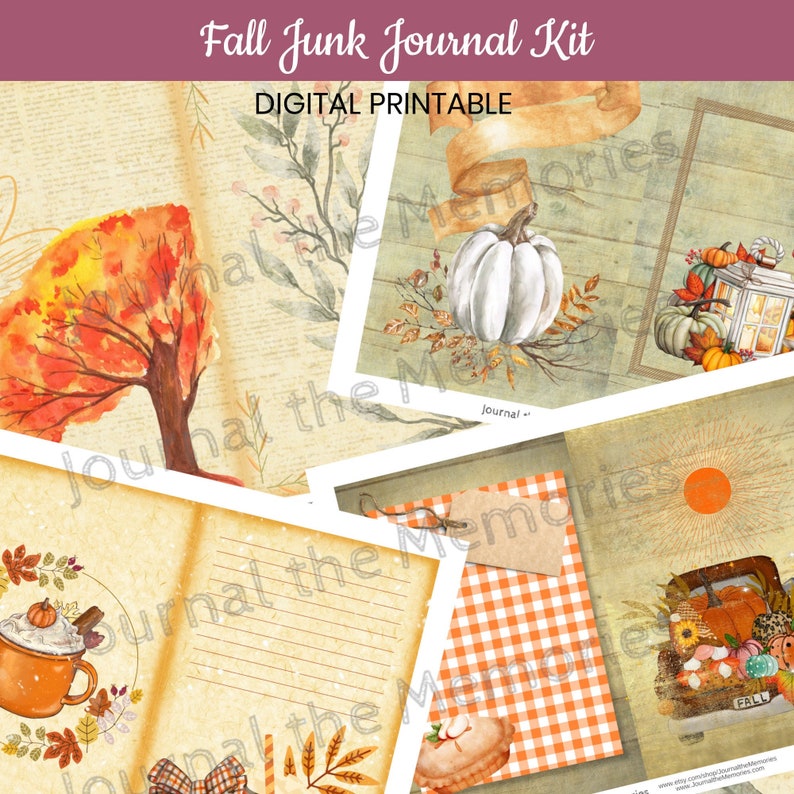 Fall Junk Journal Kit – Autumn Ephemera, Cottagecore (digital Printable ...