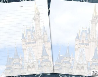 Papelería imprimible del Castillo de la Princesa / Juego de escritura de cartas del Castillo de Cenicienta / Fondo de invitación / Decoupage de papelería de boda