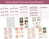 Printable Vision Board Kit, Manifestation checks included, Goal Planner Tracker, Visual Goal Setting, 2024 Goal Setting